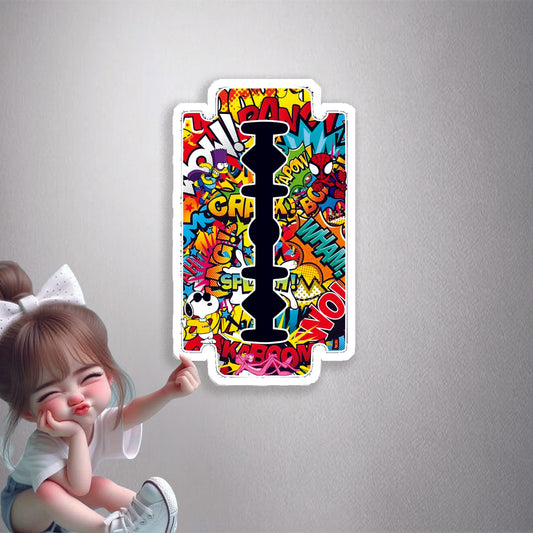 Comic Book Razor Blade Premium Vinyl Stickers