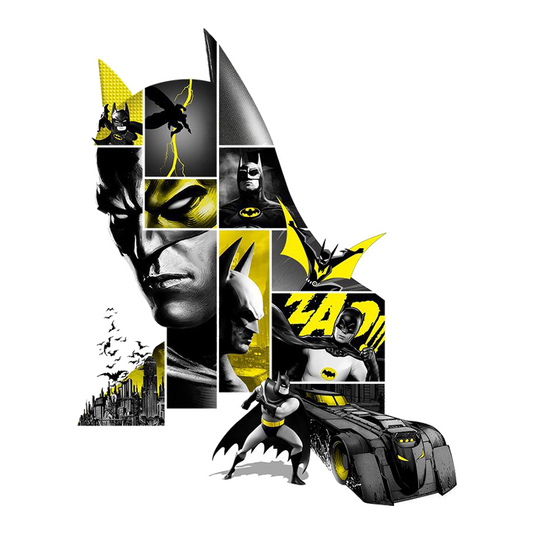 Batman Through The Years Collage Premium Vinyl Stickers