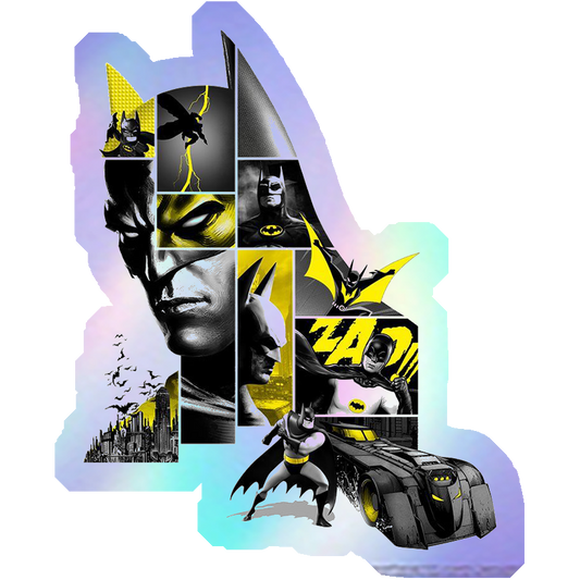 Batman Through The Years Collage Holographic Stickers