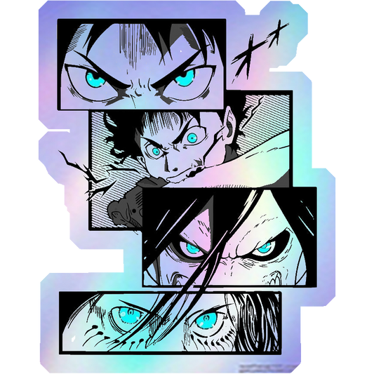 Eren Yeager Titan Forms Holographic Stickers