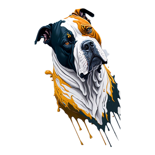 American Bulldog Splash Art Premium Vinyl Stickers