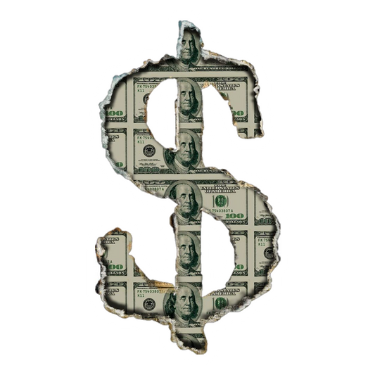 Dollar Sign Money Collage Premium Vinyl Stickers