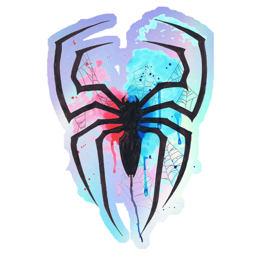 Watercolor Spider Logo Holographic Stickers