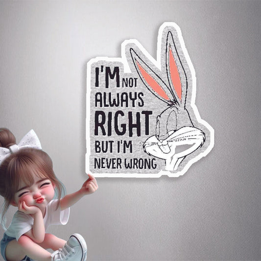 Bugs Bunny Never Wrong Premium Vinyl Stickers