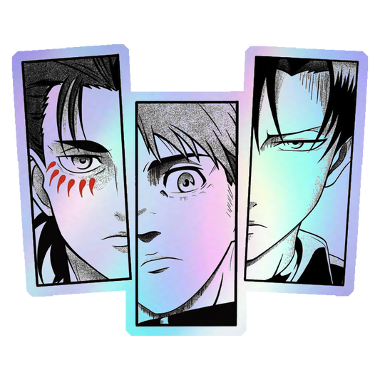 Attack on Titan Manga Panel Holographic Stickers