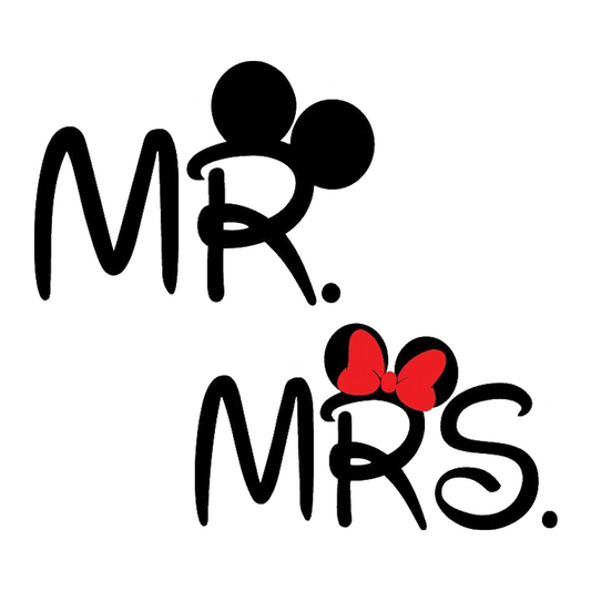 Mr. and Mrs. Mickey & Minnie Premium Vinyl Stickers