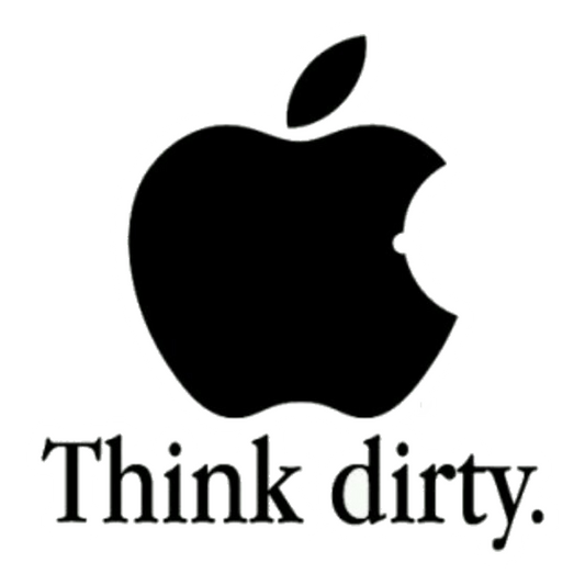 Think Dirty Apple Parody Premium Vinyl Stickers