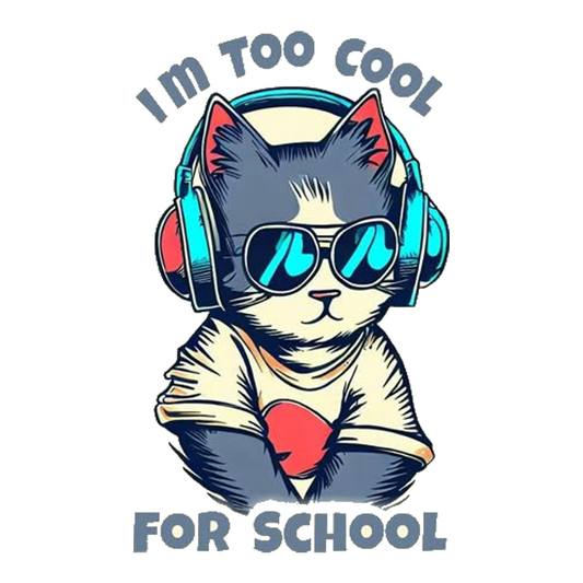 I'm Too Cool For School Cat Premium Vinyl Stickers