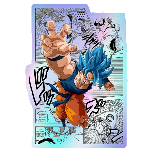 Goku Manga Panel Holographic Stickers
