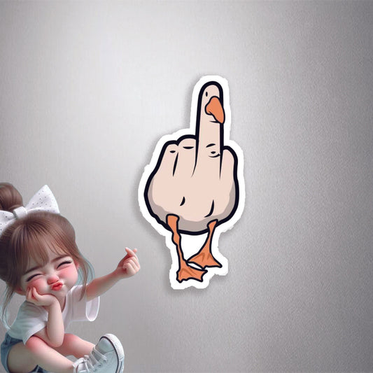 Duck Middle Finger Premium Vinyl Stickers