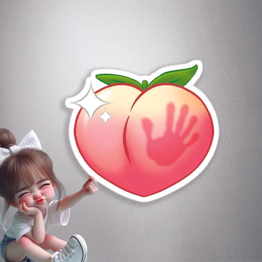 Spanked Peach Emoji Premium Vinyl Stickers