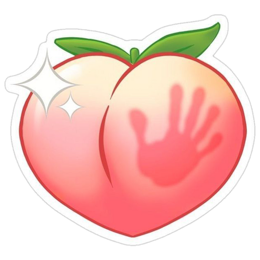 Spanked Peach Emoji Premium Vinyl Stickers