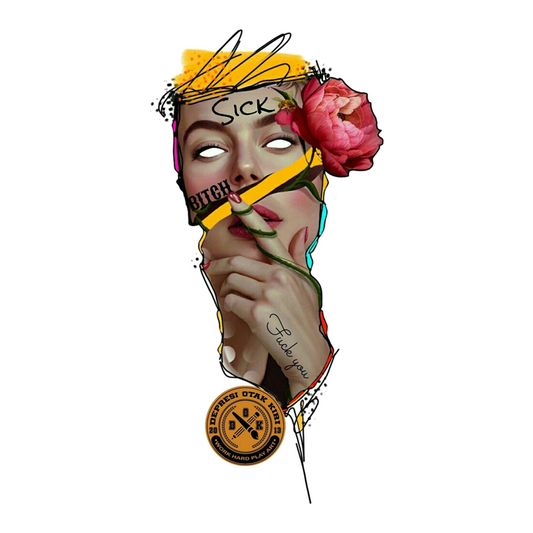 Sick Bitch Abstract Art Premium Vinyl Stickers