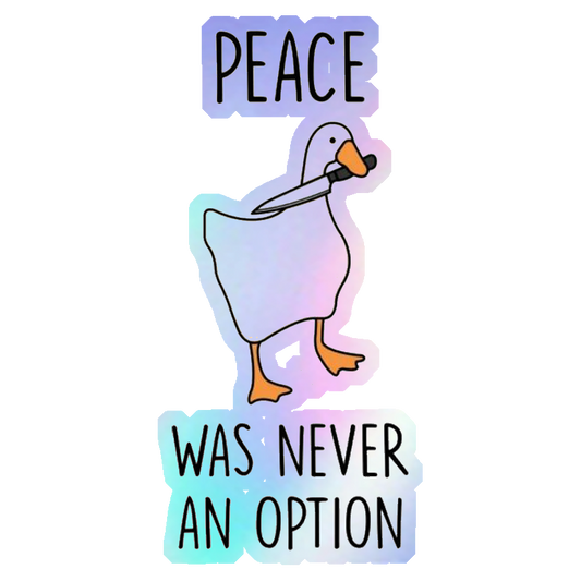 Goose With Knife Meme Holographic Stickers