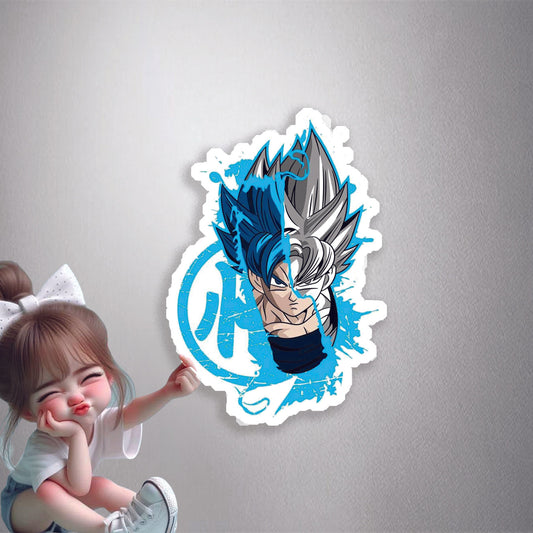 Goku Ultra Instinct Split Art Premium Vinyl Stickers