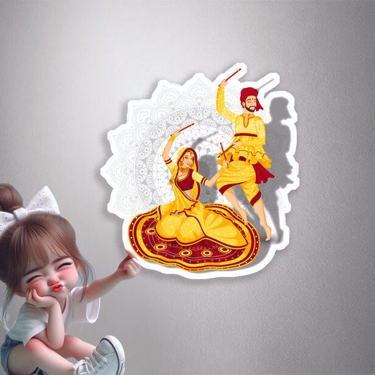 Dandiya Raas Dancers Premium Vinyl Stickers