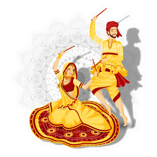 Dandiya Raas Dancers Premium Vinyl Stickers