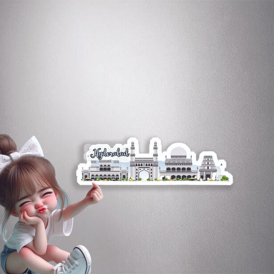 Hyderabad Skyline Art Premium Vinyl Stickers