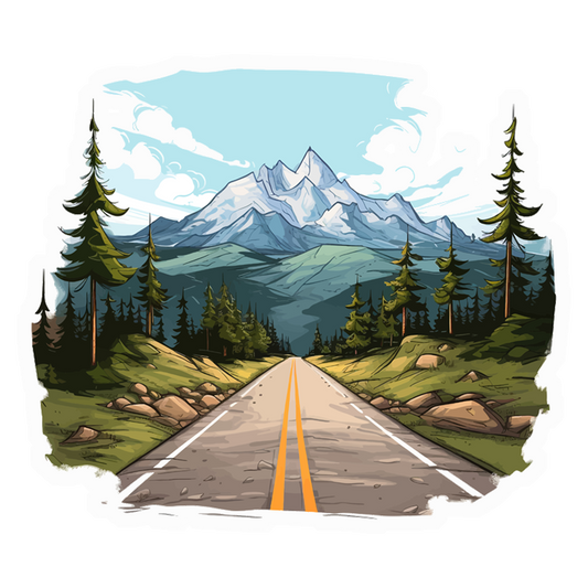 Scenic Mountain Road Premium Vinyl Stickers
