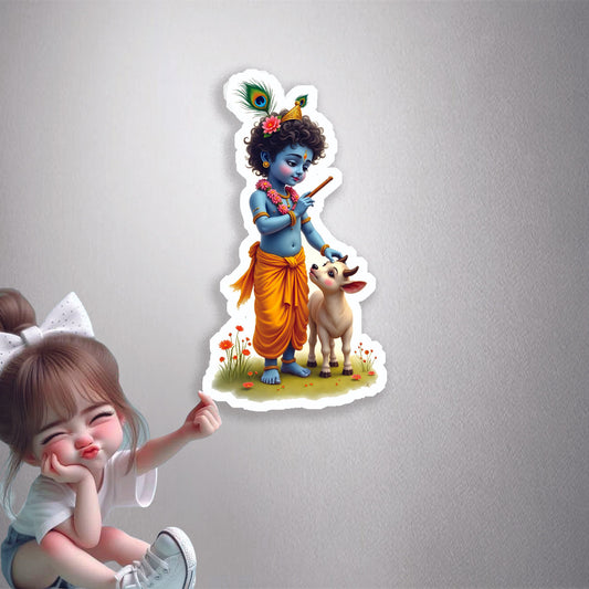Baby Krishna & Calf Premium Vinyl Stickers