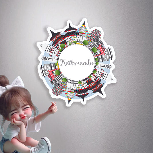 Kathmandu Circular Skyline Premium Vinyl Stickers