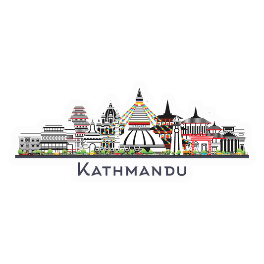 Kathmandu Cityscape Premium Vinyl Stickers