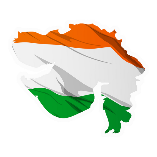 India Flag Map Premium Vinyl Stickers