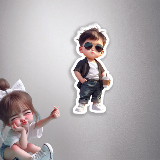 Stylish Kid Coffee Premium Vinyl Stickers
