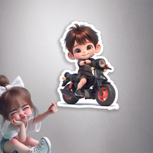 Little Biker Rider Premium Vinyl Stickers