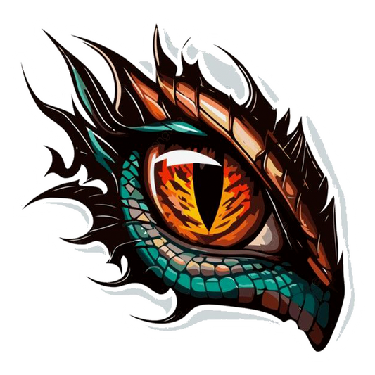 Fiery Dragon Eye Premium Vinyl Stickers