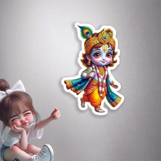 Baby Krishna Divine Walk Premium Vinyl Stickers