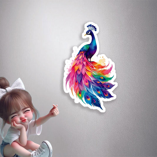 Rainbow Peacock Majesty Premium Vinyl Stickers
