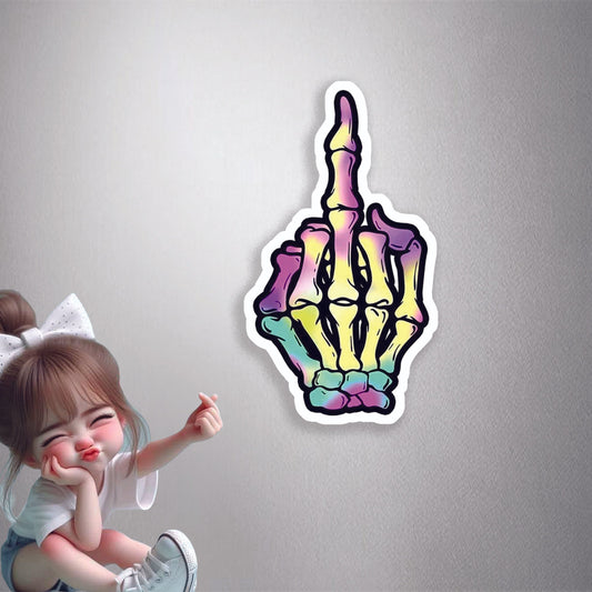 Colorful Skeleton Finger Premium Vinyl Stickers