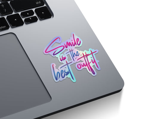 Smile Best Outfit Holographic Stickers