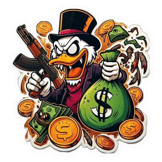 Gangster Duck Riches Premium Vinyl Stickers