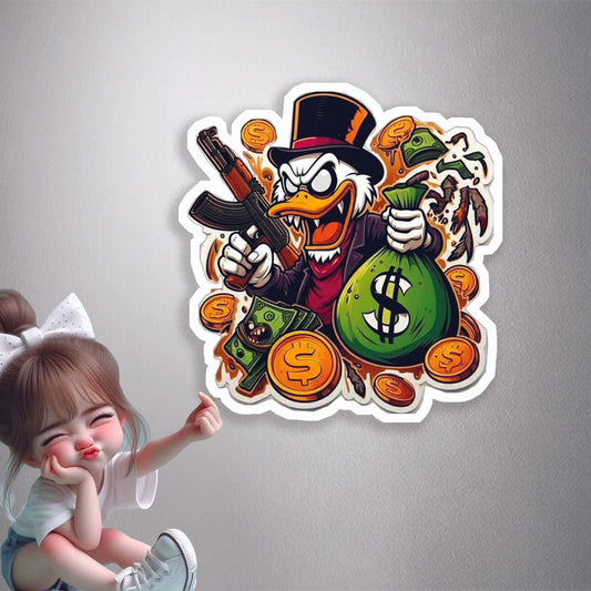 Gangster Duck Riches Premium Vinyl Stickers