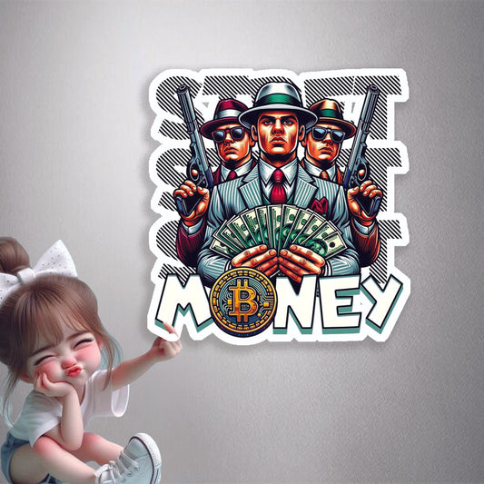 Mafia Bitcoin Money Premium Vinyl Stickers