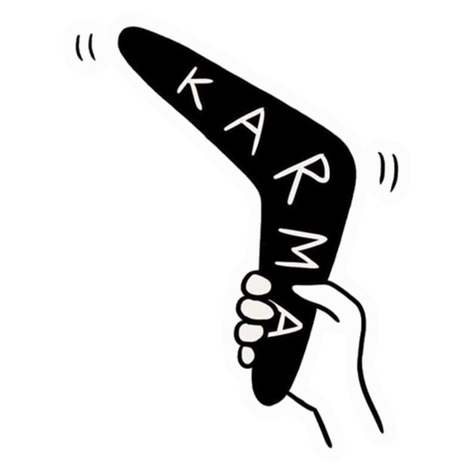 Karma Boomerang Hand Premium Vinyl Stickers