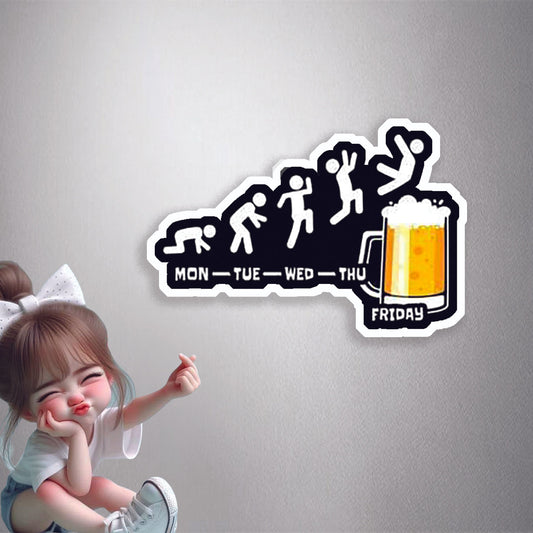 Week To Friday Beer Premium Vinyl Stickers