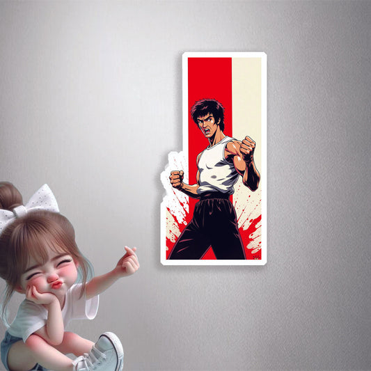 Bruce Lee Dynamic Pose Premium Vinyl Stickers