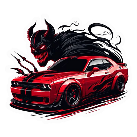 Demon Muscle Car Premium Vinyl Stickers