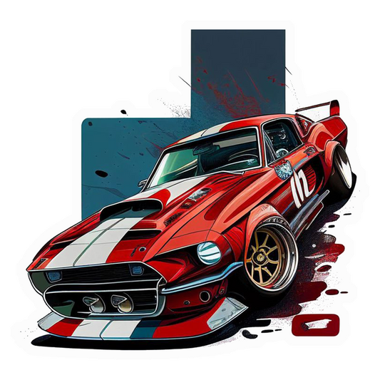Classic Mustang Racer Premium Vinyl Stickers