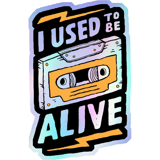 Cassette Used To Be Alive Holographic Stickers