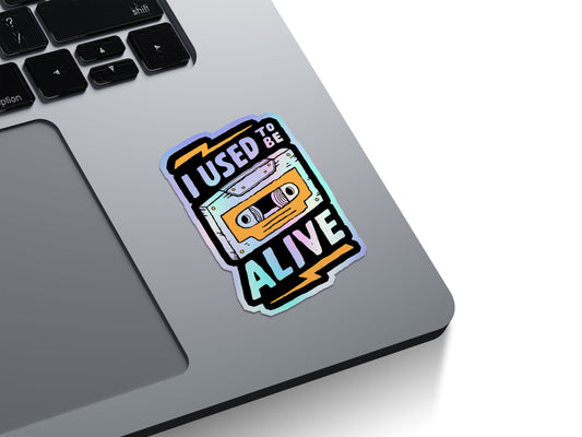Cassette Used To Be Alive Holographic Stickers