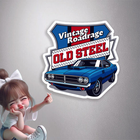 Roadrage Old Steel Car Premium Vinyl Stickers