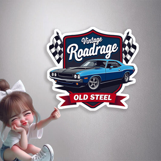 Vintage Roadrage Flags Premium Vinyl Stickers
