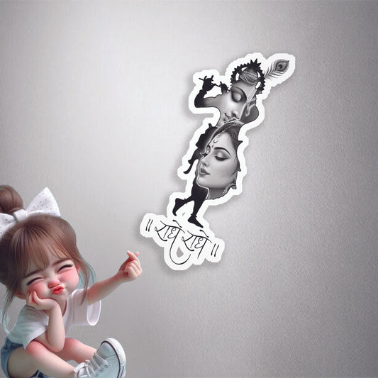 Radha Krishna Devotion Premium Vinyl Stickers