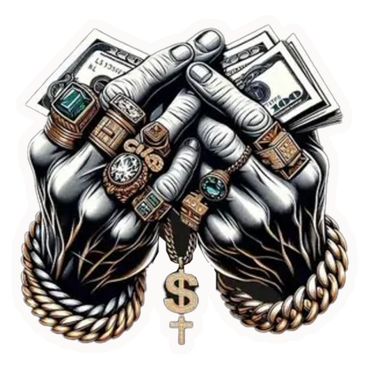 Money Hands Bling Premium Vinyl Stickers