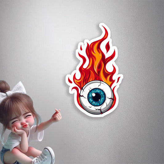 Fiery Eyeball Premium Vinyl Stickers