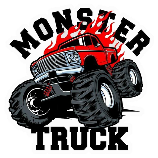 Flaming Monster Truck Premium Vinyl Stickers